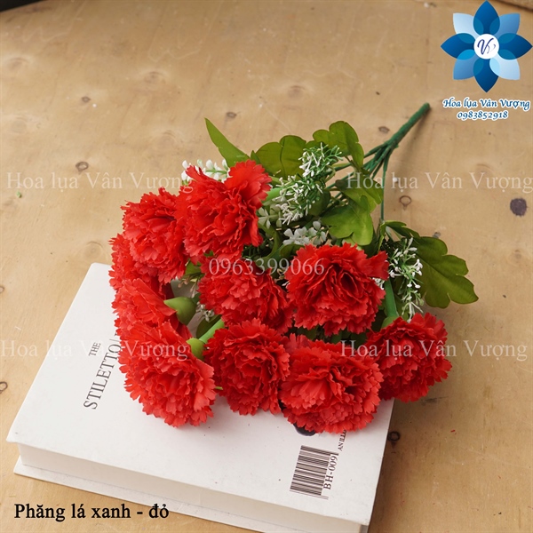 Phăng lá xanh - đỏ - Hoa cành ngắn - Hoa Lụa Vân Vượng
