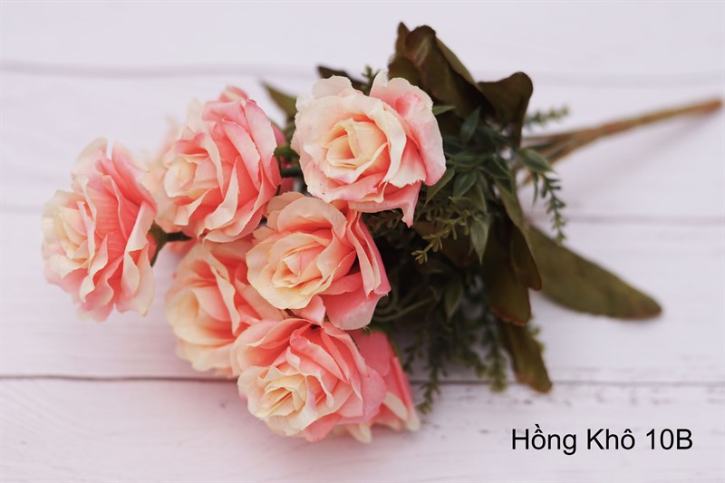 Hồng khô 10b - Hoa cành ngắn - Hoa Lụa Vân Vượng