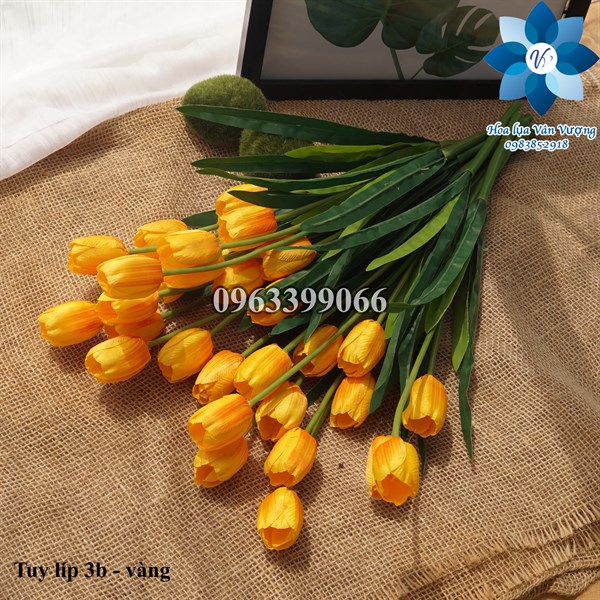 Tuy líp 3b - vàng - Hoa cành dài - Hoa Lụa Vân Vượng