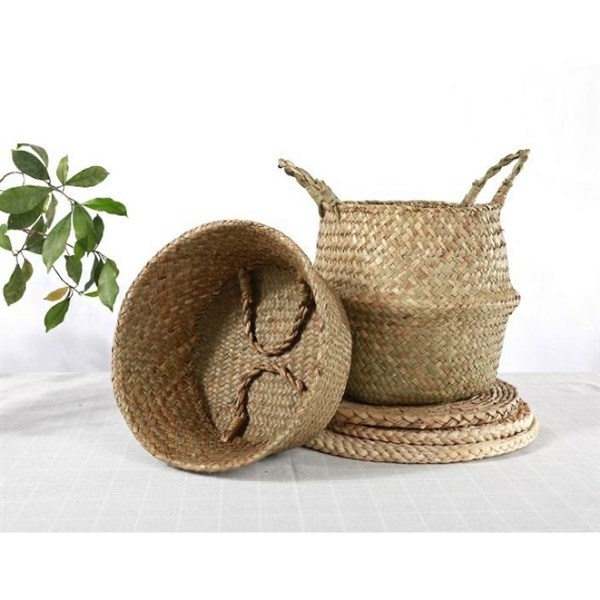 Giỏ cói 25 - Lọ hoa - Hoa Lụa Vân Vượng