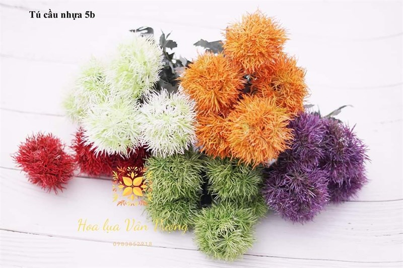Tú cầu nhựa 5b - Hoa cành ngắn - Hoa Lụa Vân Vượng