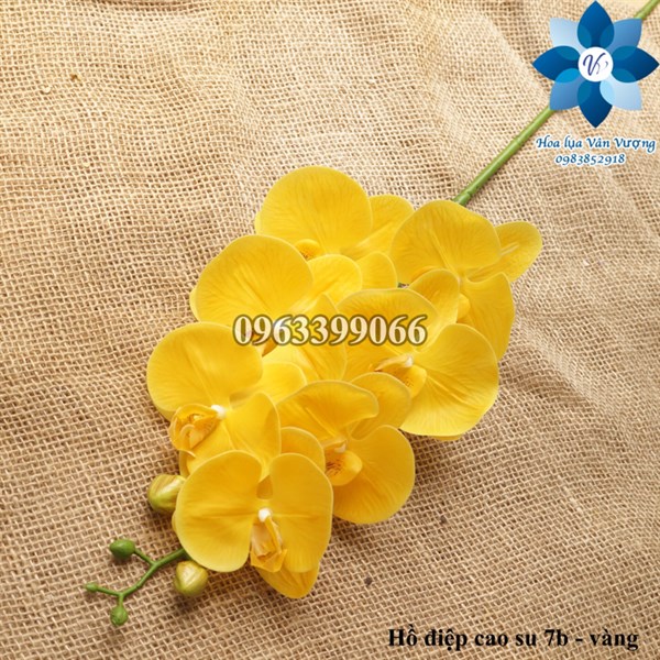 Hồ điệp cao su 7b - vàng - Hồ điệp, lan - Hoa Lụa Vân Vượng
