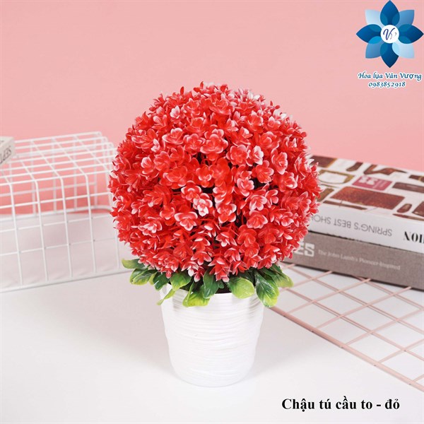 Chậu tú cầu to - Chậu để bàn - Hoa Lụa Vân Vượng