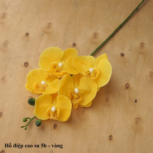 Hồ điệp cao su 5b - vàng - Hồ điệp, lan - Hoa Lụa Vân Vượng