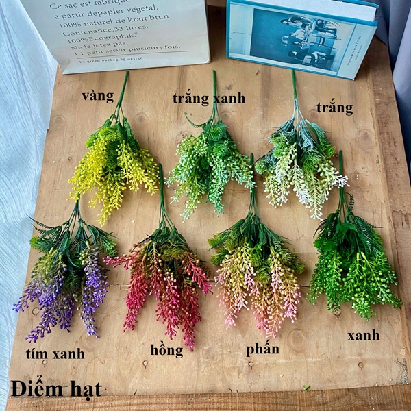 Điểm hạt - Hoa cành ngắn - Hoa Lụa Vân Vượng
