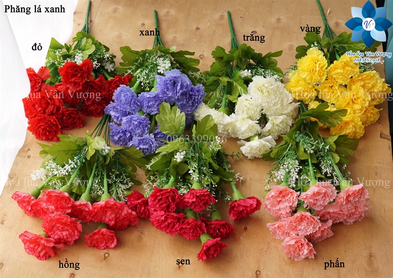Phăng lá xanh - Hoa cành ngắn - Hoa Lụa Vân Vượng