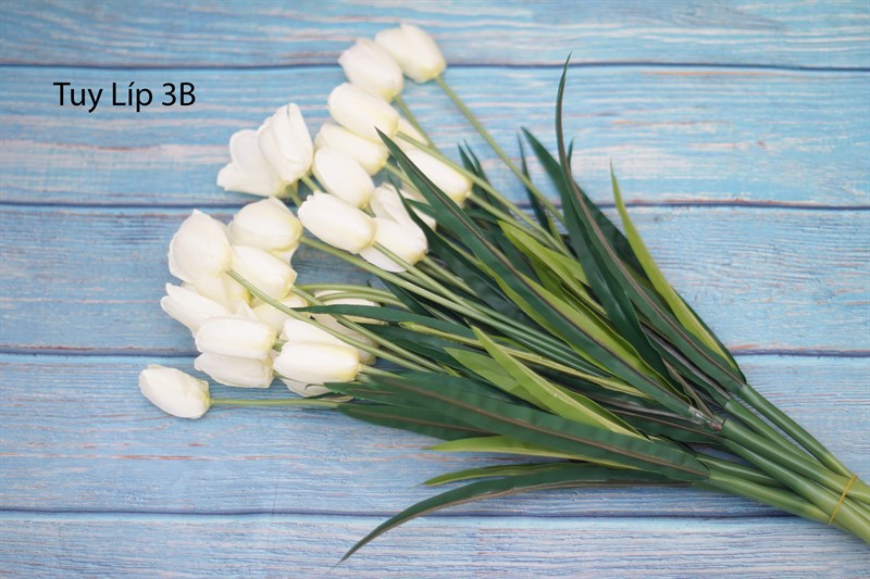 Tuy líp 3b - trắng - Hoa cành dài - Hoa Lụa Vân Vượng