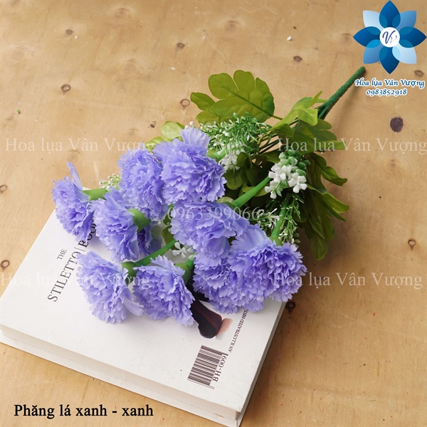 Phăng lá xanh - xanh - Hoa cành ngắn - Hoa Lụa Vân Vượng