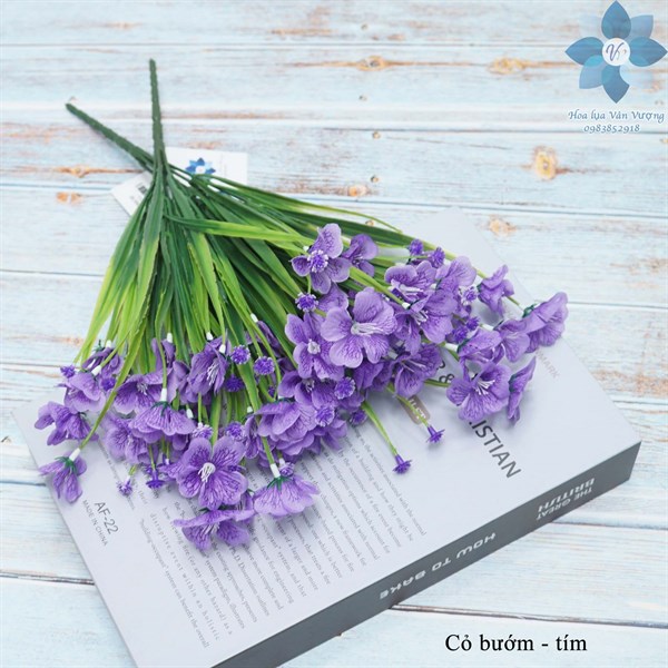 Cỏ bướm - tím - Hoa cành ngắn - Hoa Lụa Vân Vượng