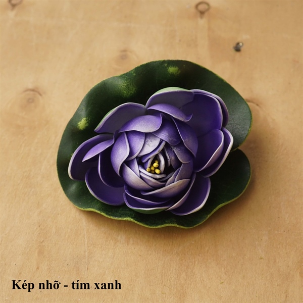 Kép nhỡ - tím xanh - Sen - Hoa Lụa Vân Vượng