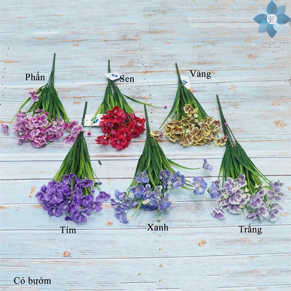 Cỏ bướm - trắng - Hoa cành ngắn - Hoa Lụa Vân Vượng