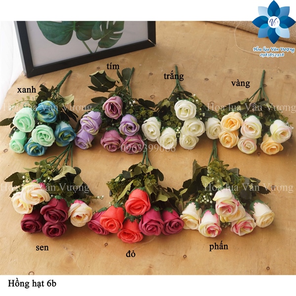 Hồng hạt 6b - Hoa cành ngắn - Hoa Lụa Vân Vượng