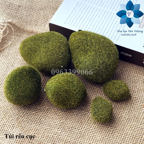 Túi rêu cục - Rêu - Hoa Lụa Vân Vượng