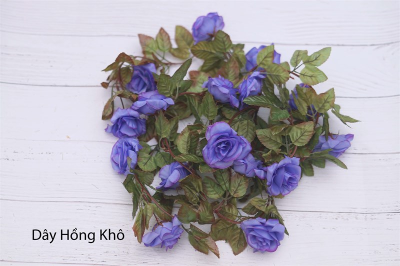 Dây hồng khô - xanh - Dây lá và dây hoa - Hoa Lụa Vân Vượng