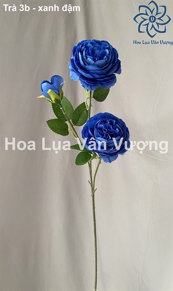 Trà 3b - xanh đậm - Hoa cành ngắn - Hoa Lụa Vân Vượng