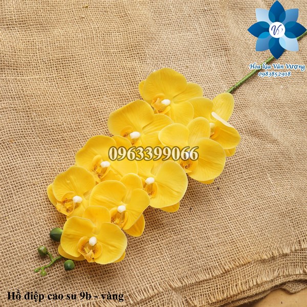 Hồ điệp cao su 9b - vàng - Hồ điệp, lan - Hoa Lụa Vân Vượng