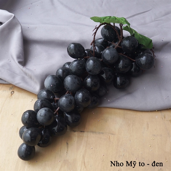 Nho Mỹ to - đen - Quả và dây quả - Hoa Lụa Vân Vượng