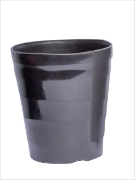 Chậu tròn nhỡ - Đen - Lọ hoa - Hoa Lụa Vân Vượng