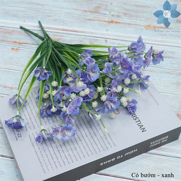 Cỏ bướm - xanh - Hoa cành ngắn - Hoa Lụa Vân Vượng