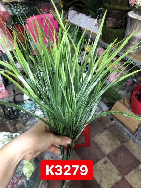BỤI CỎ LÁ HẸ CAO SU 5 NHÁNH 2 MÀU ( X.ĐẬM-X.NHẠT ) k3279