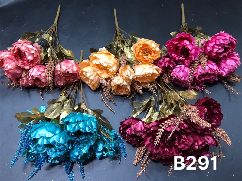 BỤI BÔNG MẪU ĐƠN LỤA LÁ KIM TUYẾN ĐỦ MÀU (5 MÀU) B291