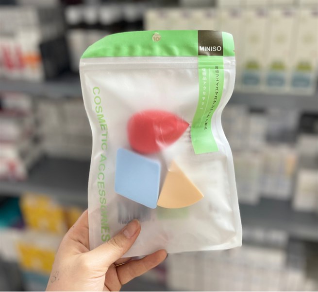 Bông Tán Nền Miniso Giọt Nước Tam Giác