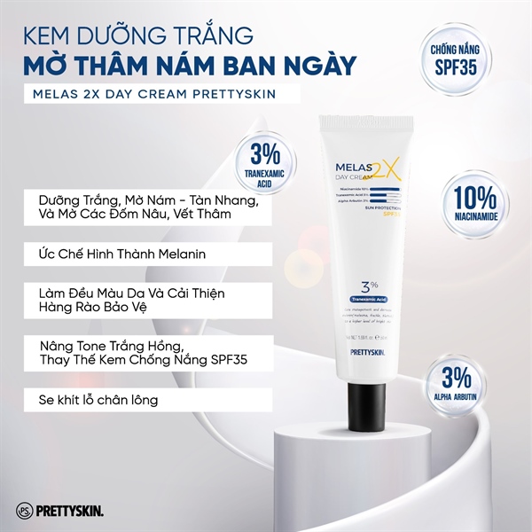 Kem dưỡng mờ nám Melas 2x (Tuýp) pretty skin - Ảnh 1