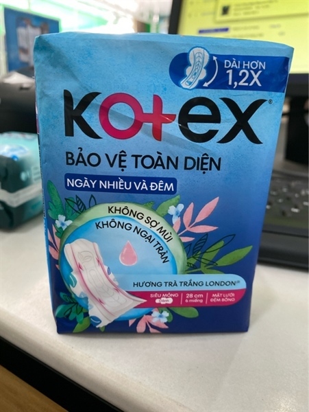 KOTEX NGÀY NHIỀU VÀ ĐÊM 6M 28CM
