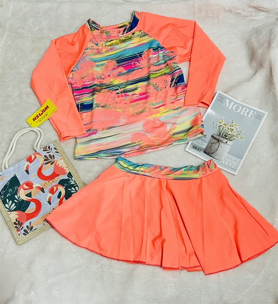 Đồ bơi nữ rời váy tay dài PT M=>2XL, 29B9577"'