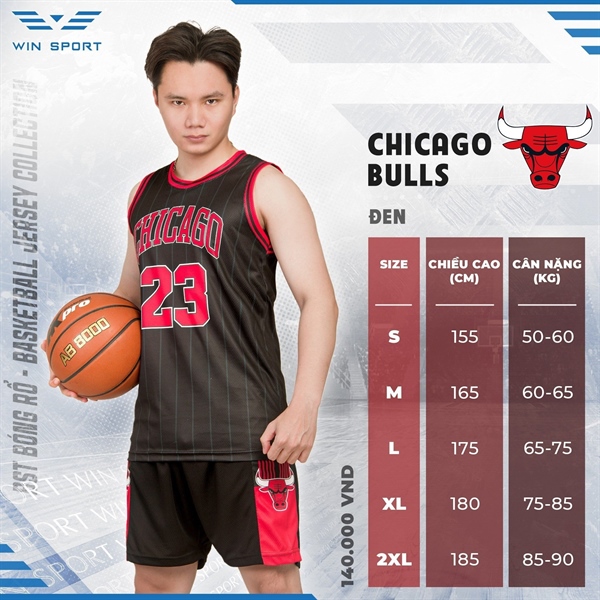 Quần áo bóng rổ WIN SPORT đủ mẫu, S=>2XL 186CLBBRL (Bulls, Chicago, Washington,Lakers,...)