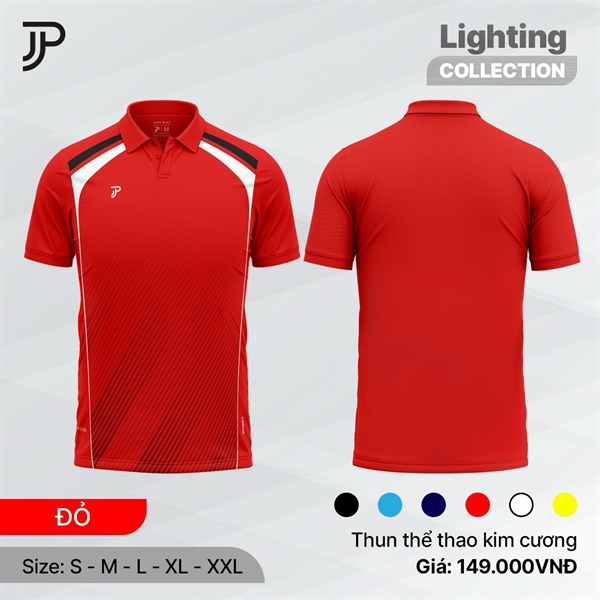 Áo thể thao Justplay cầu lông LIGHTING nam+ nữ, S=> 2XL 164QA