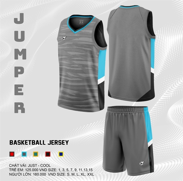 Quần áo bóng rổ Justplay JUMPER, 1=>9 nhí 164QA