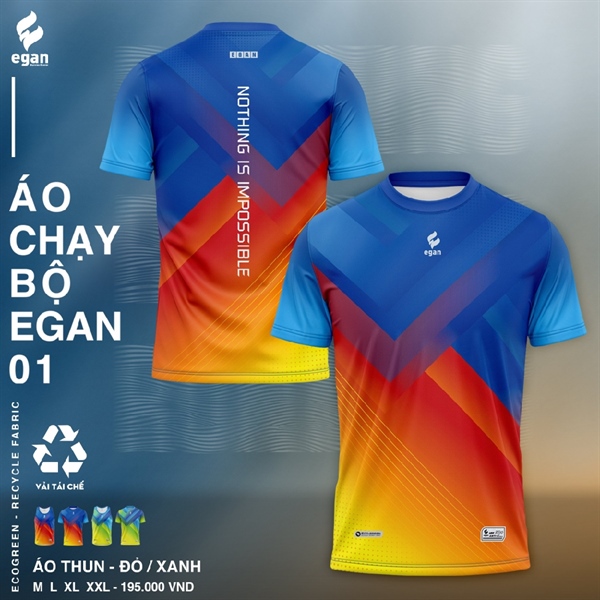 Áo thể thao CP Chạy Bộ EGAN01 áo cổ tròn tay ngắn, M=>2XL 01CP