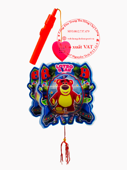 Lồng Đèn Trung Thu Nhựa Ráp Ánh Hoa 5D Lá Rời SS + CÁN ĐÈN NHẠC