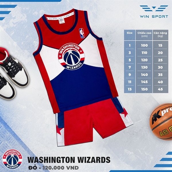 Quần áo bóng rổ WIN SPORT đủ mẫu, 11=>13 186CLBBRN02 (Bulls, Chicago, Washington,Lakers,...)
