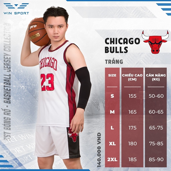 Quần áo bóng rổ WIN SPORT đủ mẫu, S=>2XL 186CLBBRL (Bulls, Chicago, Washington,Lakers,...)