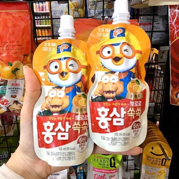 NƯỚC HỒNG SÂM TRẺ EM PORORO VỊ CAM