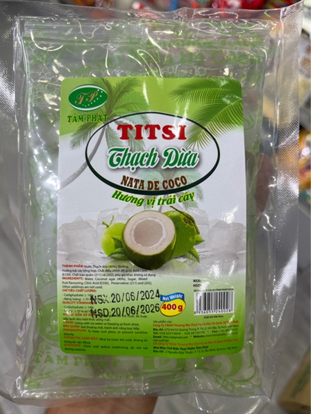 Thạch dừa Titsi gói 400gr