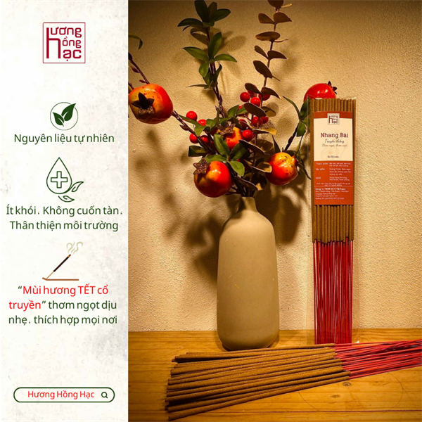 Nhang Bài 32CM, Gói 50 nén, cháy 60 phút | Hương tự nhiên, không cuốn tàn, ít khói, thơm ngọt