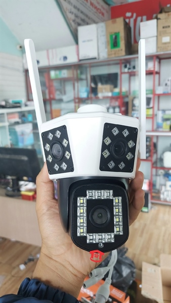 Camera ip wifi Hopeway ngoài trời 3 mắt quay 360 độ 6Mp