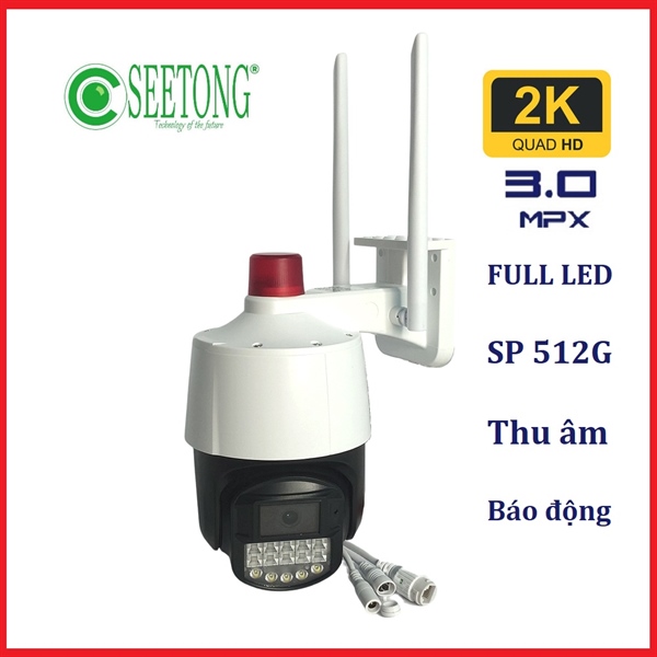 Camera Wifi Seetong 3.0 mPx PTZ 2300K, Đàm Thoại 2 Chiều, Màu Ban Đêm
