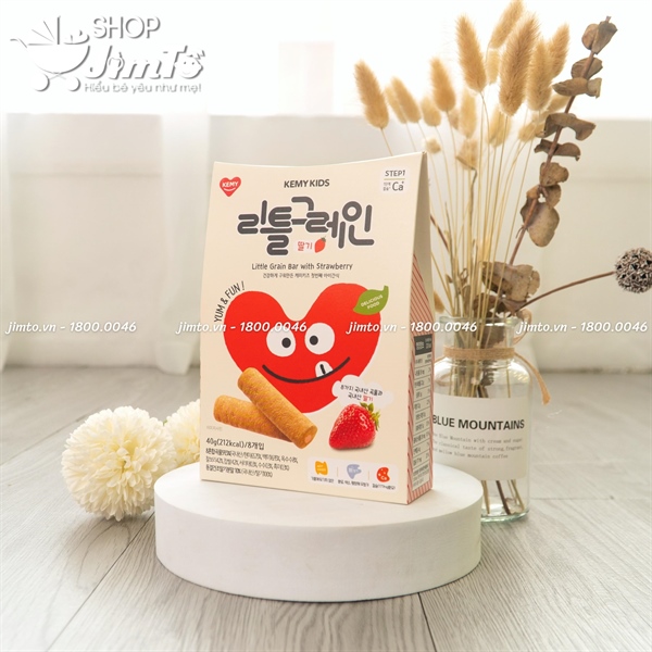 Bánh ăn dặm ngũ cốc Kemy Kids dâu 40g (8M+)