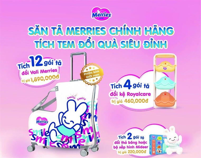 QT Merries NK không cộng miếng(12/11/22)- Kệ 3 tầng/4 bịch