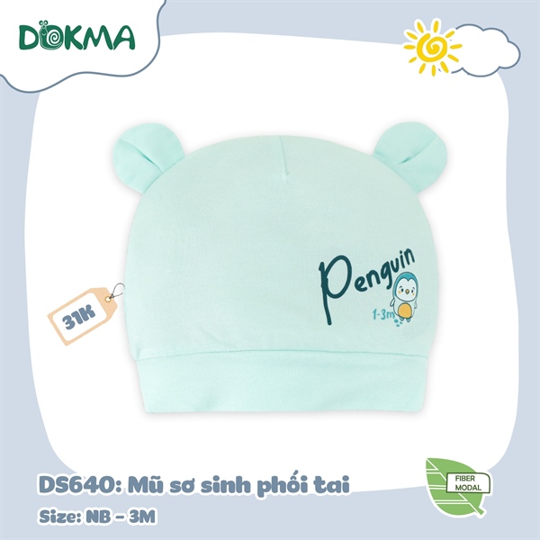 Mũ sơ sinh phối tai Dokma DS640 (nb-3m)