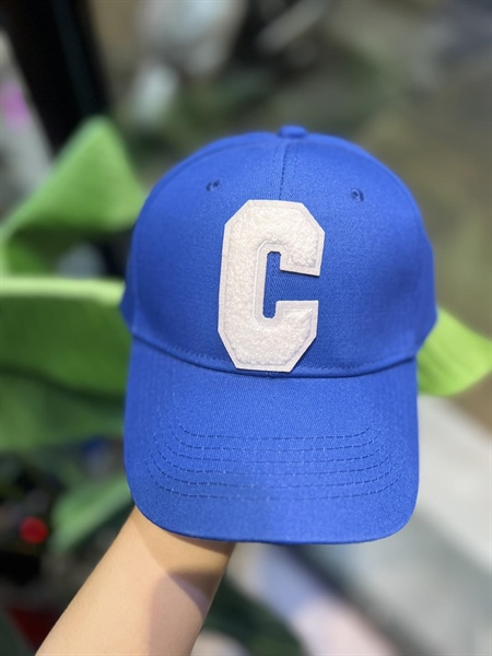 Nón Kết - chữ C thêu bông - Xanh Dương