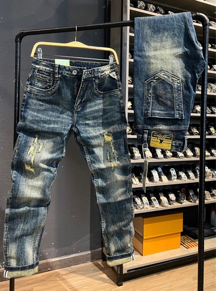 Jean Dài - QCSC901 Denim was dơ mạng chỉ túi U