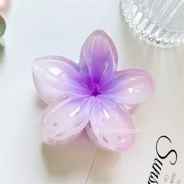 Muh - Kẹp hoa sứ, Trắng Tím Nhạt 8cm
