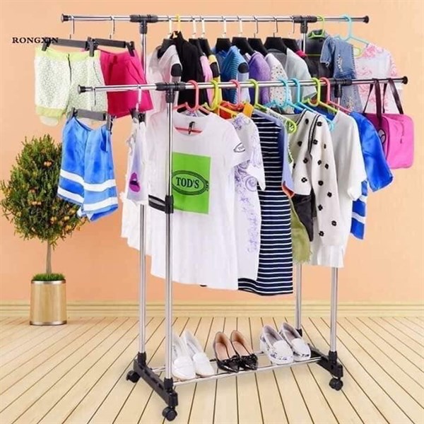 Kệ phơi 2 tầng bánh xe