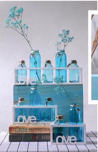 Lọ hoa home mẫu mới ( lọ màu xanh )