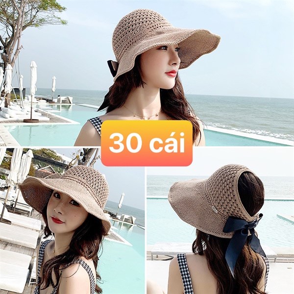 Mũ cói hở tóc